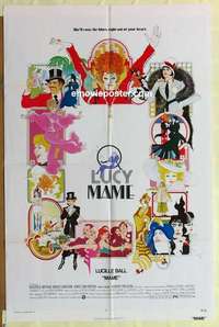 s794 MAME one-sheet movie poster '74 Lucille Ball, cool Bob Peak artwork!