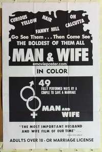 s792 MAN & WIFE one-sheet movie poster '70s
