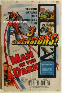 s788 MAN IN THE DARK one-sheet movie poster '53 3-D, Edmond O'Brien