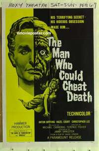 s784 MAN WHO COULD CHEAT DEATH one-sheet movie poster '59 Hammer, Lee