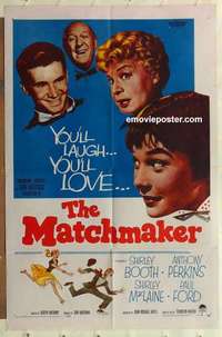 s765 MATCHMAKER one-sheet movie poster '58 Shirley Booth, MacLaine, Perkins