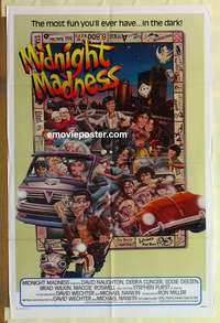 s750 MIDNIGHT MADNESS one-sheet movie poster '80 cool McMacken artwork!