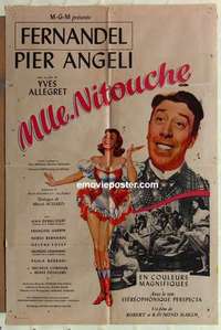 s742 MLLE NITOUCHE French/US one-sheet movie poster '54 Angeli, Fernandel