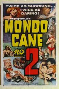 s736 MONDO CANE 2 one-sheet movie poster '64 bizarre human oddities!