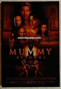 s715 MUMMY RETURNS DS advance one-sheet movie poster '01 Brendan Fraser