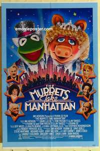s714 MUPPETS TAKE MANHATTAN one-sheet movie poster '84 Jim Henson, Kermit!
