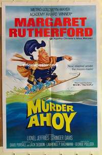 s713 MURDER AHOY one-sheet movie poster '64 surfing Margaret Rutherford!