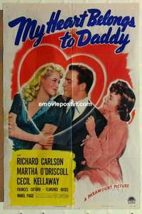 s699 MY HEART BELONGS TO DADDY one-sheet movie poster '43 Martha O'Driscoll