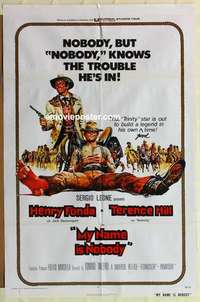 s697 MY NAME IS NOBODY international style one-sheet movie poster '74 Henry Fonda, Hill