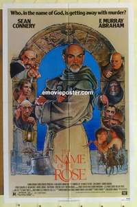 s689 NAME OF THE ROSE one-sheet movie poster '86 Sean Connery, Drew art!