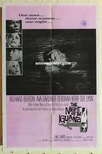 s672 NIGHT OF THE IGUANA one-sheet movie poster '64 Burton, Gardner, Lyon