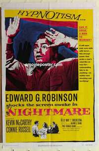 s668 NIGHTMARE one-sheet movie poster '56 Edward G. Robinson, hypnotism!