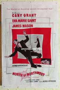 s665 NORTH BY NORTHWEST one-sheet movie poster R62 Cary Grant, Hitchcock