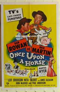 s639 ONCE UPON A HORSE one-sheet movie poster '58 Rowan & Martin, Hyer