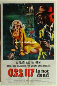 s624 OSS 117 IS NOT DEAD one-sheet movie poster '58 sexy French babe!