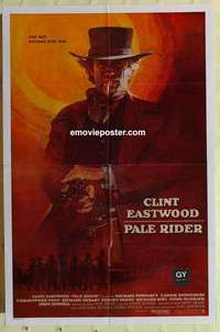 s616 PALE RIDER international style one-sheet movie poster '85 David Grove art of Eastwood!