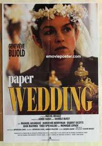 s609 PAPER WEDDING Canadian one-sheet movie poster '89 Genevieve Bujold