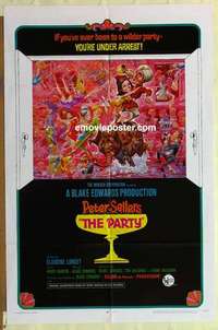 s604 PARTY style B one-sheet movie poster '68 great Jack Davis artwork!