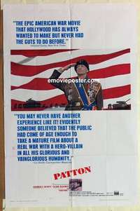 s596 PATTON one-sheet movie poster '70 George C. Scott classic!