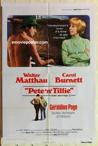 s591 PETE 'N' TILLIE one-sheet movie poster '73 Walter Matthau, Burnett