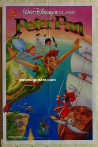 s590 PETER PAN one-sheet movie poster R89 Walt Disney classic!