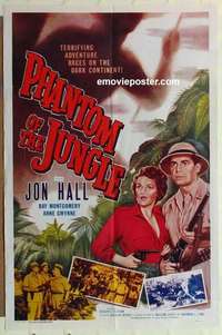 s587 PHANTOM OF THE JUNGLE one-sheet movie poster '55 John Hall, Africa!