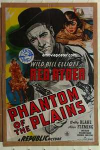 s586 PHANTOM OF THE PLAINS one-sheet movie poster '45 Bill Elliot, Blake