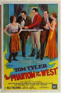 s585 PHANTOM OF THE WEST Chap 5 one-sheet movie poster '31 serial, Tom Tyler