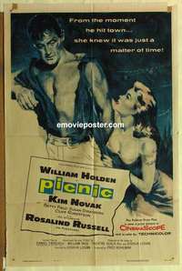 s582 PICNIC one-sheet movie poster '56 William Holden, Kim Novak