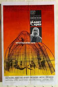 s567 PLANET OF THE APES one-sheet movie poster '68 Charlton Heston