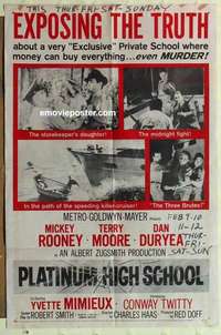 s566 PLATINUM HIGH SCHOOL one-sheet movie poster '60 Terry Moore, Rooney