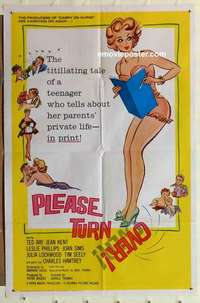 s563 PLEASE TURN OVER one-sheet movie poster '60 English comedy!