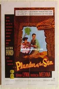 s562 PLUNDER OF THE SUN one-sheet movie poster '53 Glenn Ford, Diana Lynn