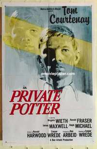 s546 PRIVATE POTTER one-sheet movie poster '62 Tom Courtenay, English!