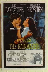 s525 RAINMAKER one-sheet movie poster '56 Burt Lancaster, Kate Hepburn