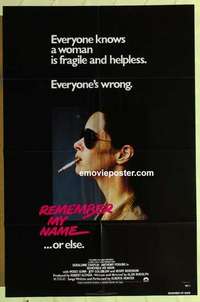 s514 REMEMBER MY NAME one-sheet movie poster '79 Alan Rudolph, Chaplin