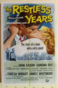s510 RESTLESS YEARS one-sheet movie poster '58 John Saxon, Sandra Dee
