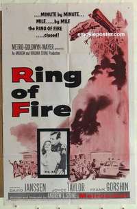 s493 RING OF FIRE one-sheet movie poster '61 David Janssen, Joyce Taylor