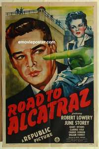 s487 ROAD TO ALCATRAZ one-sheet movie poster '45 Robert Lowery, June Storey