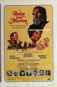 s482 ROBIN & MARIAN one-sheet movie poster '76 Sean Connery, Audrey Hepburn