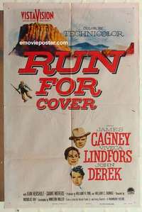 s463 RUN FOR COVER one-sheet movie poster '55 James Cagney, Lindfors
