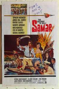 s458 SAMAR one-sheet movie poster '62 George Montgomery, gateway to Hell!