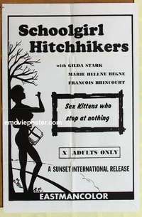 s445 SCHOOLGIRL HITCHHIKERS one-sheet movie poster '73 sex kittens!