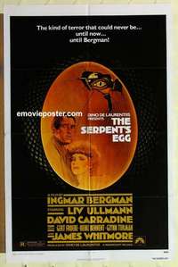 s431 SERPENT'S EGG one-sheet movie poster '78 Ingmar Bergman, Liv Ullmann