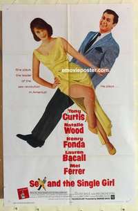 s424 SEX & THE SINGLE GIRL one-sheet movie poster '65 Tony Curtis, Wood