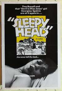 s385 SLEEPY HEAD one-sheet movie poster '73 Tina Russell, Joseph Sarno