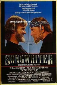 s365 SONGWRITER one-sheet movie poster '84 Willie Nelson, Kristofferson