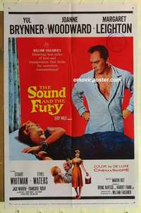 s361 SOUND & THE FURY one-sheet movie poster '59 Yul Brynner, Woodward
