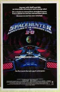 s358 SPACEHUNTER ADV IN THE FORBIDDEN ZONE advance one-sheet movie poster '83