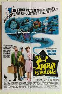 s349 SPIRIT IS WILLING one-sheet movie poster '67 sex life of ghosts!